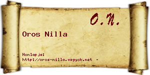 Oros Nilla névjegykártya